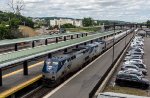 The eastbound Lake Shore Limited arriving at Albany-Rensselaer station